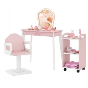 Vaikiškas tualetinis grožio staliukas mergaitei su besisukančia kėde